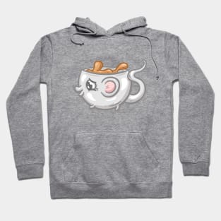 Little Cute Mouse Coffee Cup Cartoon Illustration Hoodie